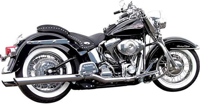 BASSANI XHAUST Slip-On Mufflers - Slash-Up - Chrome 31117B