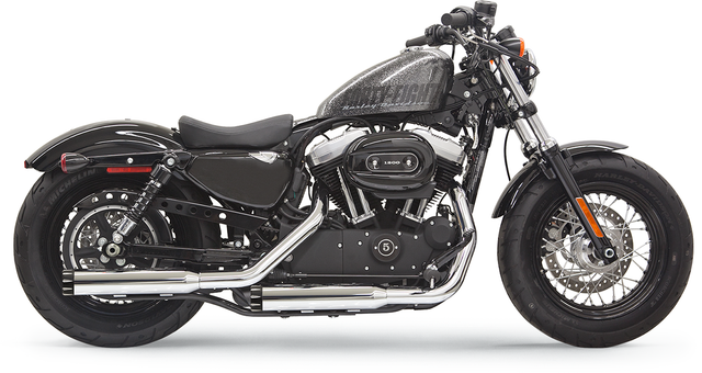 BASSANI XHAUST Firepower Series Slip-On Mufflers - Chrome/Black - Fluted - Sportster 1X27T