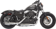 BASSANI XHAUST Firepower Series Slip-On Mufflers - Chrome/Black - Slash-Cut - Sportster 1X27SB