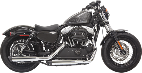 BASSANI XHAUST Firepower Series Slip-On Mufflers - Chrome/Black - Slash-Cut - Sportster 1X27SB