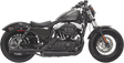 BASSANI XHAUST Firepower Series Slip-On Mufflers - Black - Fluted - Sportster 1X27TB
