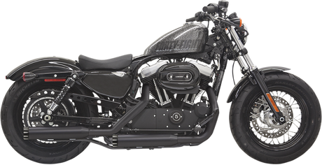 BASSANI XHAUST Firepower Series Slip-On Mufflers - Black - Fluted - Sportster 1X27TB