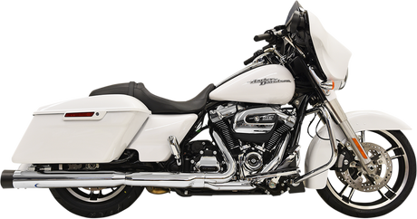BASSANI XHAUST DNT Straight Can Mufflers for FL - Chrome/Black 1F72DNT5