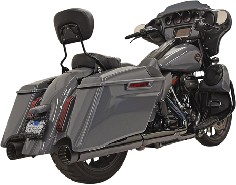 BASSANI XHAUST DNT Straight Can Mufflers for M8 CVO - Chrome/Black 1F73DNT5