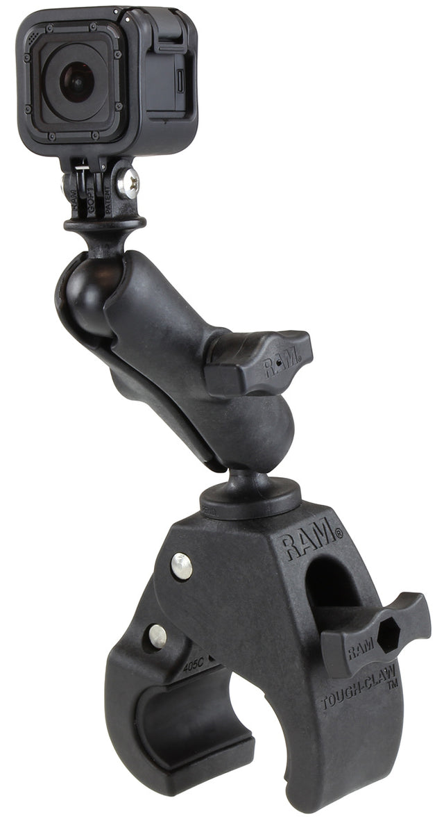 RAM Unpkd Ram Tough Claw with GoPro Base - Universal Vehicle Mount for Action Cameras