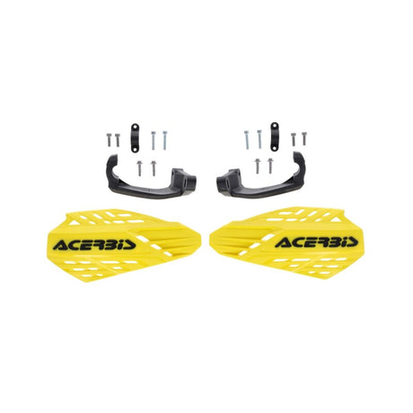 Acerbis Linear Vented Handguard - Yellow/Black for Off-Road and Motocross Vehicles