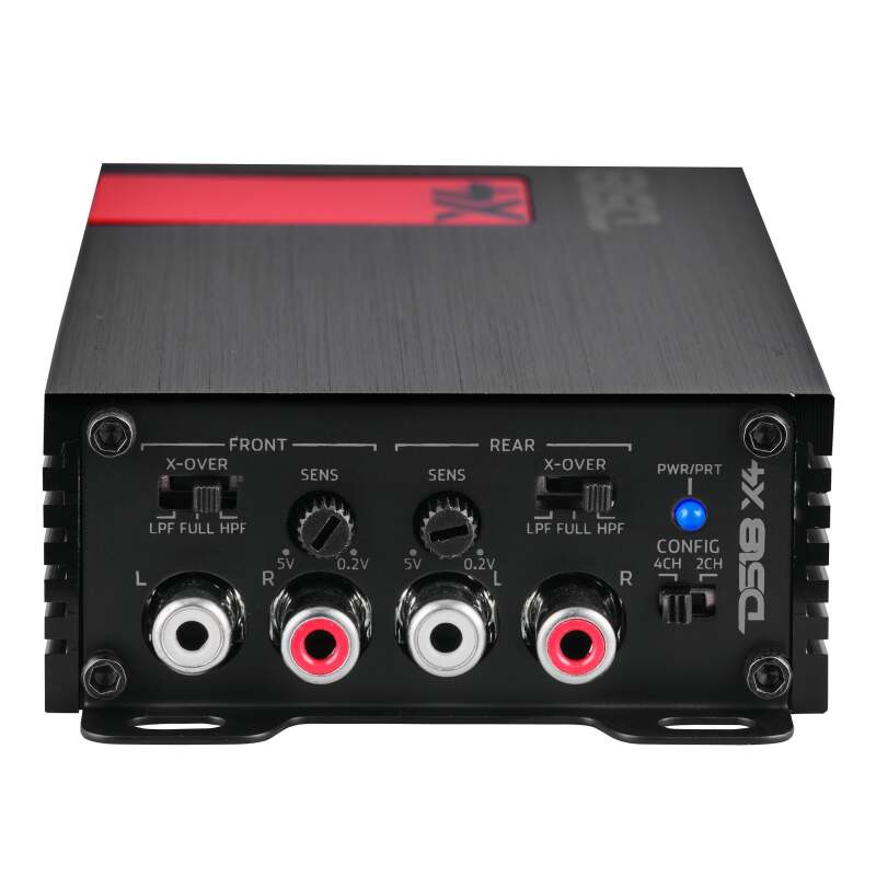 DS18 X4 4-Channel Class D Amplifier - 220W RMS at 4 Ohm, Compact Design for Car Audio Systems