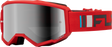 Fly Racing Youth Zone Goggle Red/Charcoal with Silver Mirror and Smoke Lens - Universal Fit for Youth and Adult Helmets