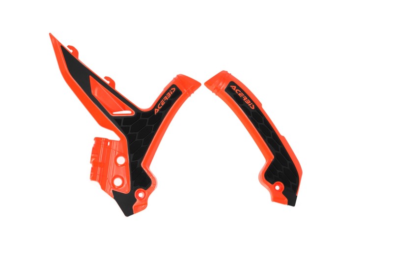 Acerbis 23+ KTM EXC-F, SX, SX-F, XC, XC-F, XC-W, XCF-W Frame Guards with X-Grip – 16 Orange/Black
