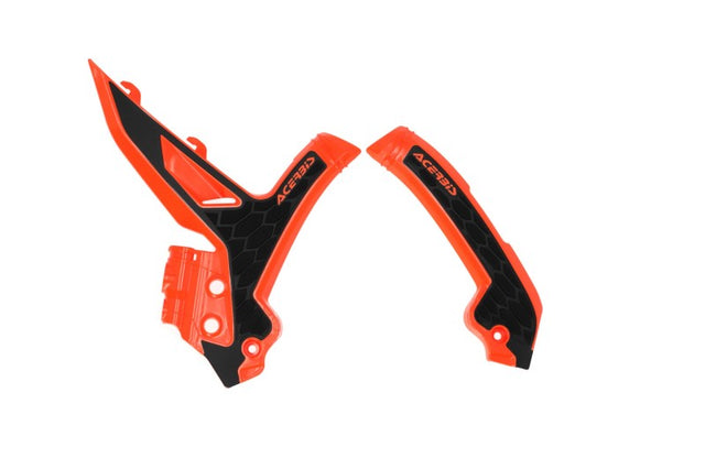Acerbis 23+ KTM EXC-F, SX, SX-F, XC, XC-F, XC-W, XCF-W Frame Guards with X-Grip – 16 Orange/Black