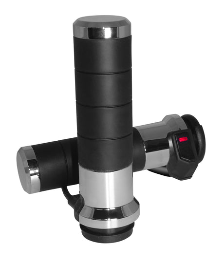 KOSO Titan X Heated Grips Chrome for Harley-Davidson FLRT, FLHT, FLHTKL, and FLTRXS Models