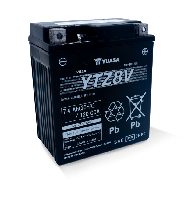 Yuasa YTZ8V Maintenance Free AGM 12-Volt Battery