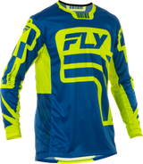 Fly Racing Lite Lancer Jersey Navy/Hi Vis Medium - Lightweight Motorcycle Riding Jersey with Advanced Ventilation for Off-Road and On-Rock Riding