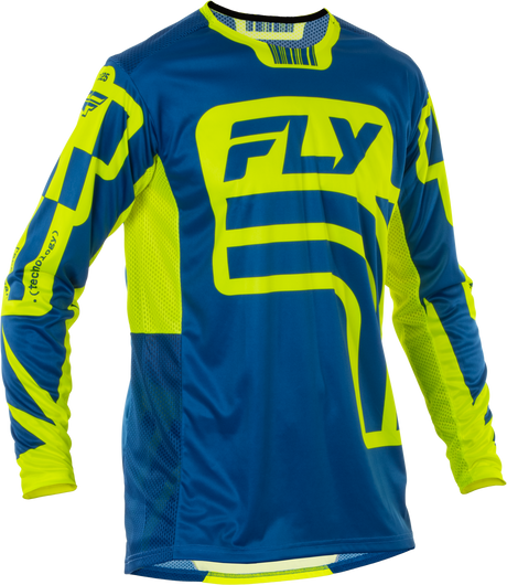 Fly Racing Lite Lancer Jersey Navy/Hi Vis Large - Breathable Motorcycle Riding Jersey for Off-Road and Motocross