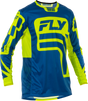 Fly Racing Lite Lancer Jersey Navy/Hi Vis Large - Breathable Motorcycle Riding Jersey for Off-Road and Motocross
