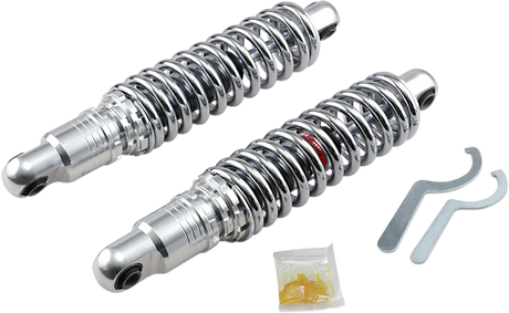 Drag Specialties Shocks Premium Ride-Height Adjustable 13-Inch Heavy Duty Chrome C16-0157H for Harley-Davidson Touring and Softail Models