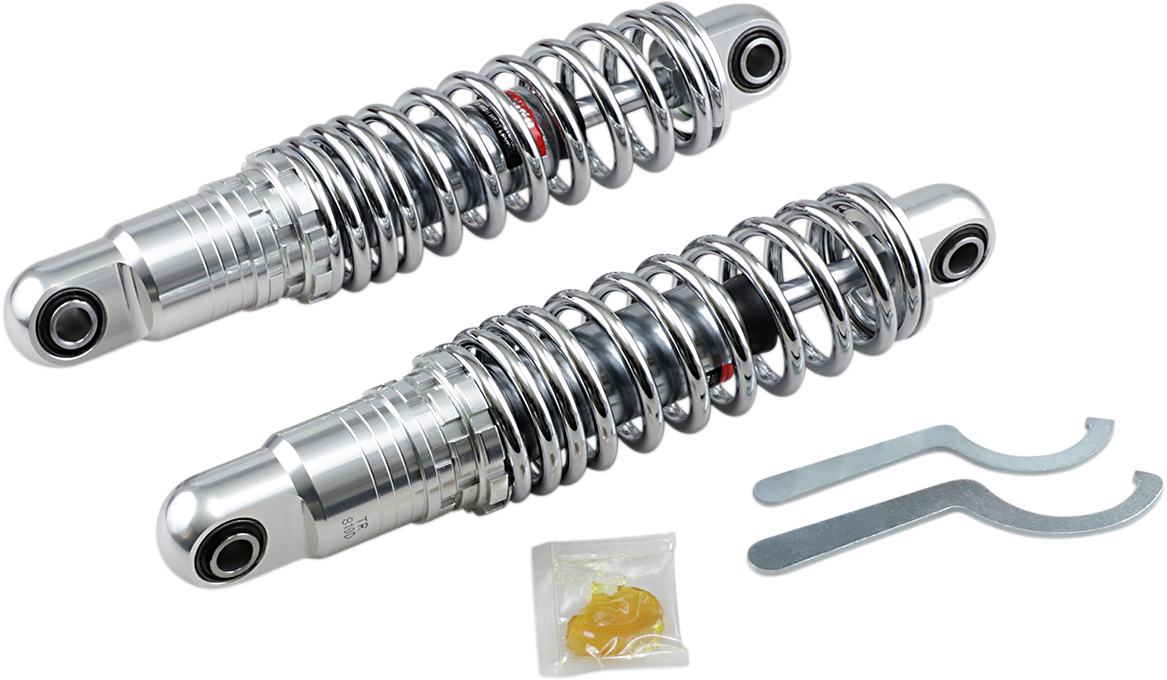 Drag Specialties C16-0162H Premium Ride-Height Adjustable Shocks for Harley-Davidson Touring Models, 12 Inch, Heavy Duty Chrome