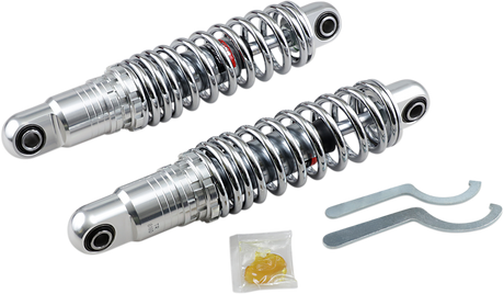 Drag Specialties C16-0162H Premium Ride-Height Adjustable Shocks for Harley-Davidson Touring Models, 12 Inch, Heavy Duty Chrome