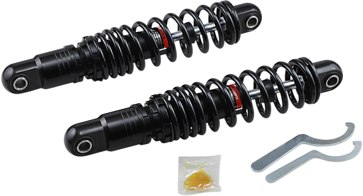 Drag Specialties C16-0163HB Premium Ride-Height Adjustable Heavy Duty Shocks for Harley-Davidson Motorcycles, 13 Inches, Black