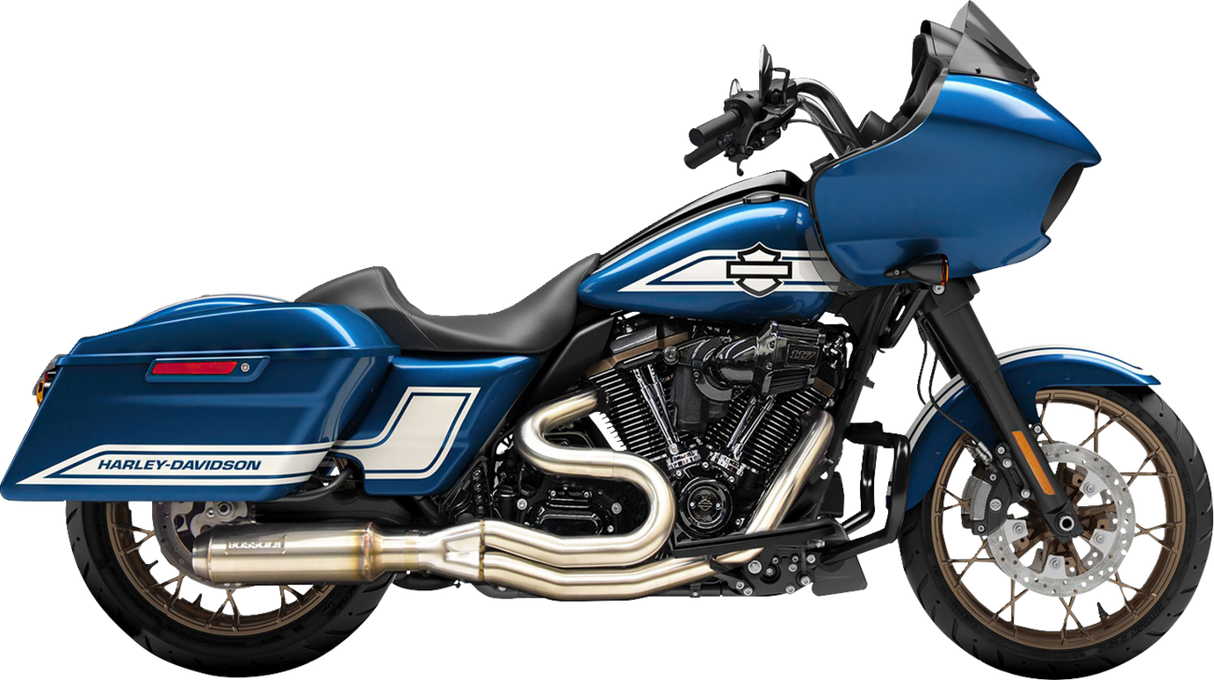 BASSANI XHAUST 2-into-1 Mid-Length Exhaust System with Super Bike Muffler - Stainless Steel - 49-State 1F98SSE