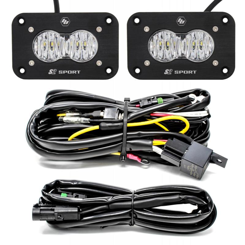 Baja Designs S2 Sport Flush Mount Wide Cornering Pattern LED Work Light Kit with Clear Lens - Part 547807