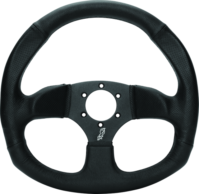 DragonFire Racing D-Shaped Vinyl Iron Series Steering Wheel - 0 Inch Offset