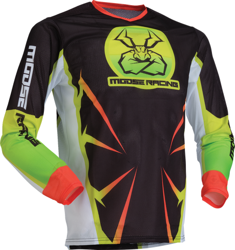 Moose Offroad Youth Agroid Mesh Jersey - Hi-Viz/Black, XL, Fits Most Off-Road Vehicles