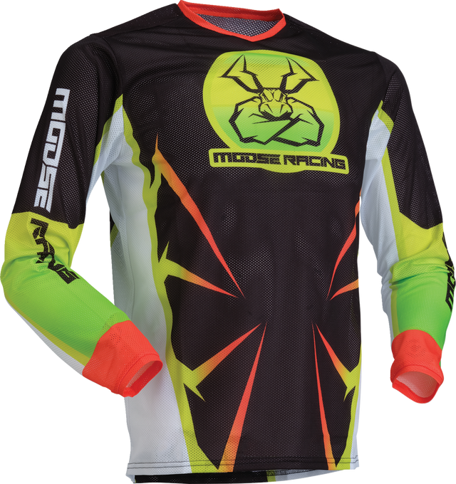 Moose Offroad Youth Agroid Mesh Jersey - Hi-Viz/Black, XL, Fits Most Off-Road Vehicles