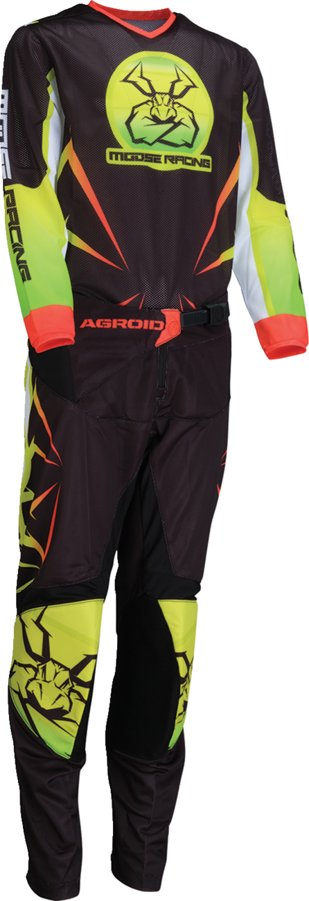 Moose Offroad Youth Agroid Mesh Jersey - Hi-Viz/Black, XL, Fits Most Off-Road Vehicles