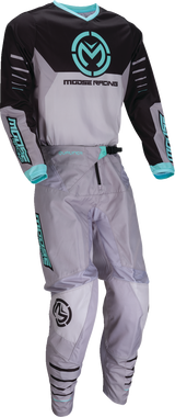 MOOSE OFFROAD Qualifier® Pants - Gray/Teal for Harley-Davidson Touring, Honda CRF, Yamaha YZ, and KTM SX - Part 2901-11834
