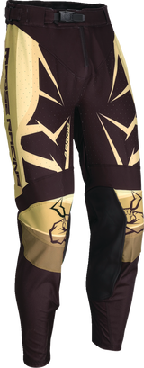 Moose Offroad Agroid Pants - Brown/Black US 28 Slim Fit with Ventilated Panels and Full Grain Leather Inner Knees