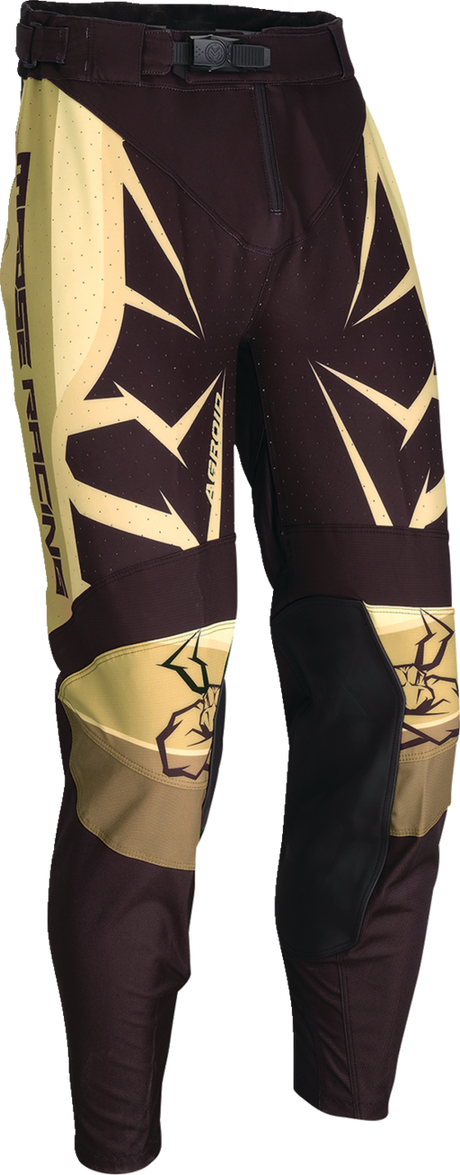 Moose Offroad Agroid Pants - Brown/Black US 28 Slim Fit with Ventilated Panels and Full Grain Leather Inner Knees