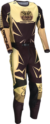 Moose Offroad Agroid Pants - Brown/Black US 28 Slim Fit with Ventilated Panels and Full Grain Leather Inner Knees