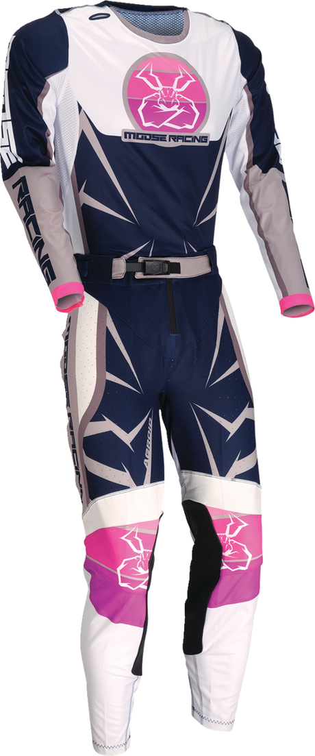 Moose Offroad Agroid Jersey - Navy/White Medium for UTV, ATV, and Off-Road Vehicles - Part 2910-8139