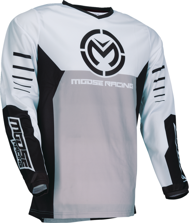 MOOSE OFFROAD Qualifier® Jersey Black/White 5XL - Durable Polyester, Performance Cuffs, Pro-Rider Tested for Off-Road Vehicles