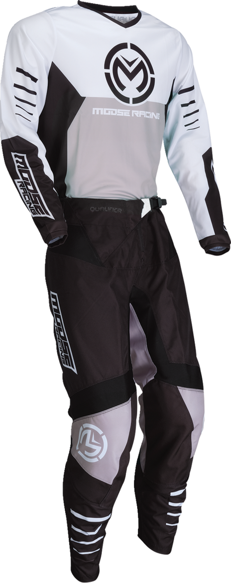 MOOSE OFFROAD Qualifier® Jersey Black/White 5XL - Durable Polyester, Performance Cuffs, Pro-Rider Tested for Off-Road Vehicles