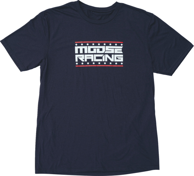 Moose Offroad All-American T-Shirt in Navy – XL, 3030-24421, Comfortable 50% Polyester, 25% Cotton, 25% Rayon Blend, Made in USA
