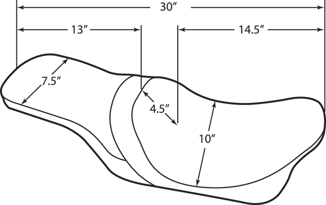 Drag Specialties Seats Predator 2-Up Seat with Smooth Finish for Harley-Davidson FL Models 1997-2007 - Part #0801-0367