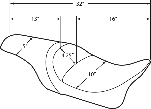 Drag Specialties Seats Predator Seat with Flame Stitching for Harley FLHR/FLHX 1997-2007 - Part #0801-0213