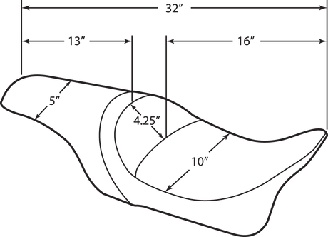 Drag Specialties Seats Predator Seat with Mild Stitch for Harley FLHR/FLHX 1997-2007 | Part #0801-0214