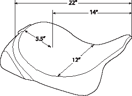DRAG SPECIALTIES SEATS Solo Seat with Driver Backrest for Harley FLH 1997-2007, Mild Stitched - Part 0801-0493