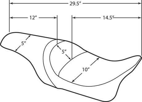 Drag Specialties Seats Predator Seat with Smooth Finish for Harley FLHR 1994-1996