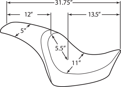 DRAG SPECIALTIES SEATS Predator Seat - Black Flame Stitched for Harley FL/FX 2006-2017