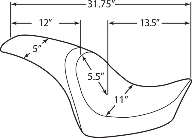 DRAG SPECIALTIES SEATS Predator Seat - Black Flame Stitched for Harley FL/FX 2006-2017