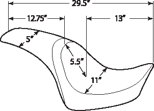 Drag Specialties Seats Predator Flame Stitched Seat for Harley FL/FX 2000-2017 - Part #0802-0468