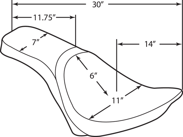 Drag Specialties Seats Predator 2-Up Seat with Smooth Finish for Harley FXST/FLST (1984-1999) - Part #0802-0624