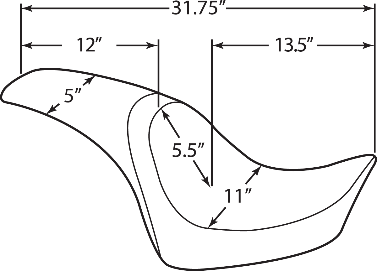 Drag Specialties Seats Predator Seat for Harley FXST '06-'17 - Black Smooth with Custom Foam and ABS Base