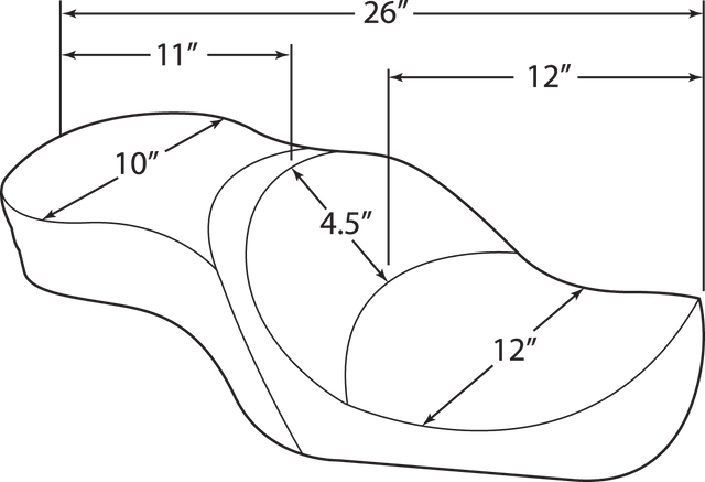 Drag Specialties Seats Low Profile Pillow Seat for XL '04-'22 - Part Number 0804-0261
