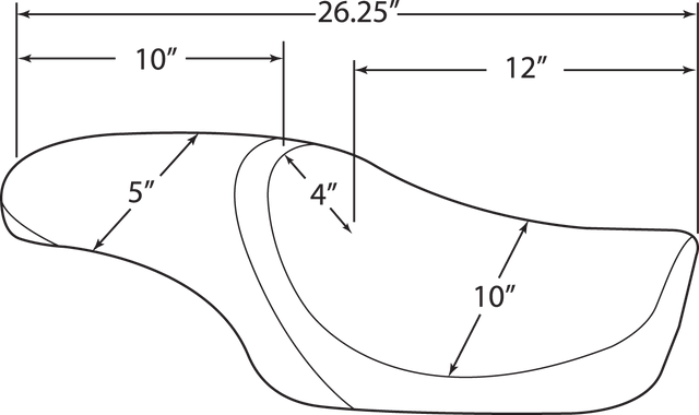 Drag Specialties Seats Predator Flame Stitched Seat for XL 1982-2003 with Custom Foam and ABS Base