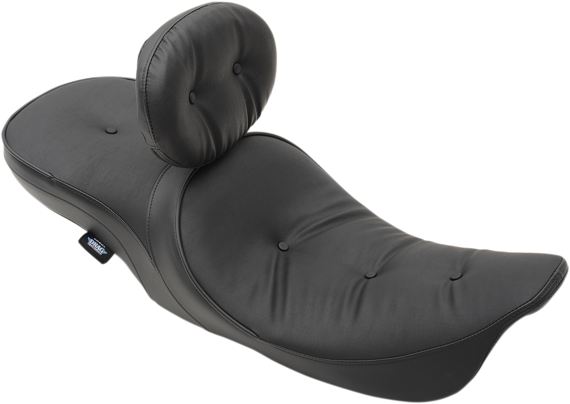 Drag Specialties Seats EZ Glide II Large Vinyl Backrest - Pillow, Adjustable Forward-Rearward Fit for Harley-Davidson Touring and Softail Models (Part #0822-0189)
